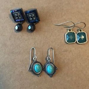 Lot of three pairs of earrings